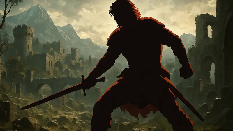 Главный герой Клифф из игры Crimson Desert в боевой стойке