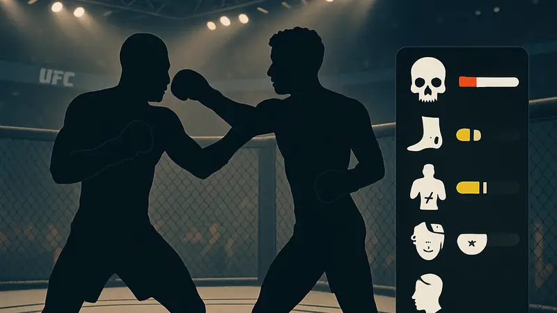 Иконки повреждений и состояния бойца в интерфейсе игры UFC 6.