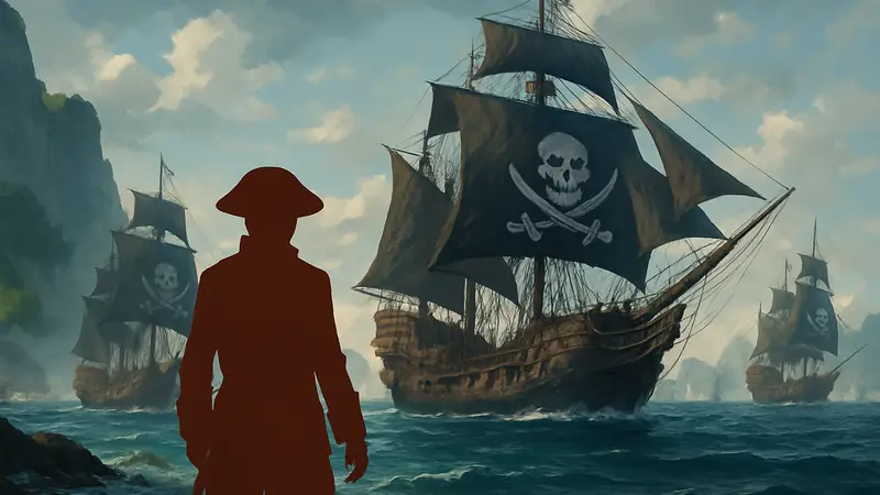 Скриншот из игры Skull and Bones с пиратскими кораблями в море. Skull and Bones новый сезон.