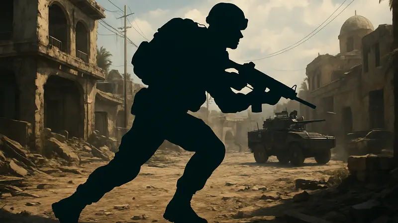 Скриншот геймплея Call of Duty: Modern Warfare 4 с солдатом в движении