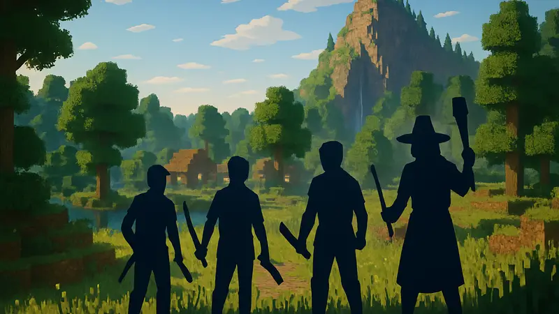 Скриншот из кооперативной игры в открытом мире на Steam, похожей на Minecraft.