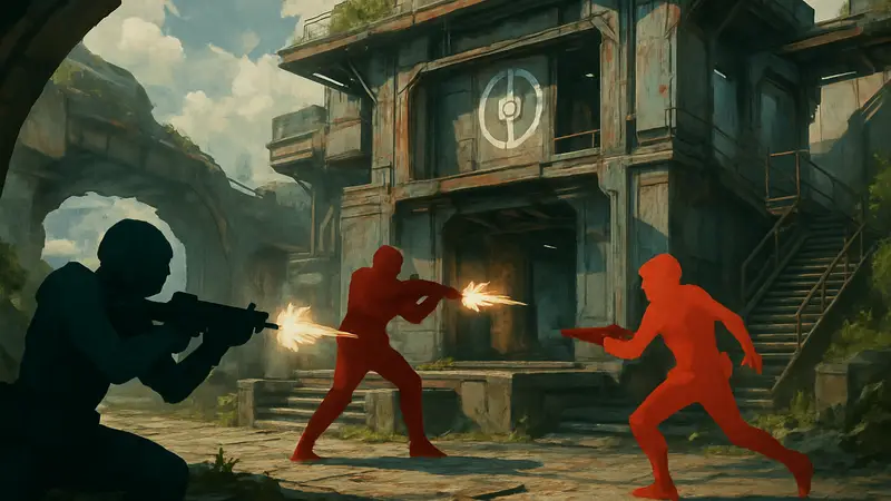 Карта Outpost из шутера Marathon, разработанного Bungie, с элементами PvP, показывающая перестрелки и дизайн уровней.