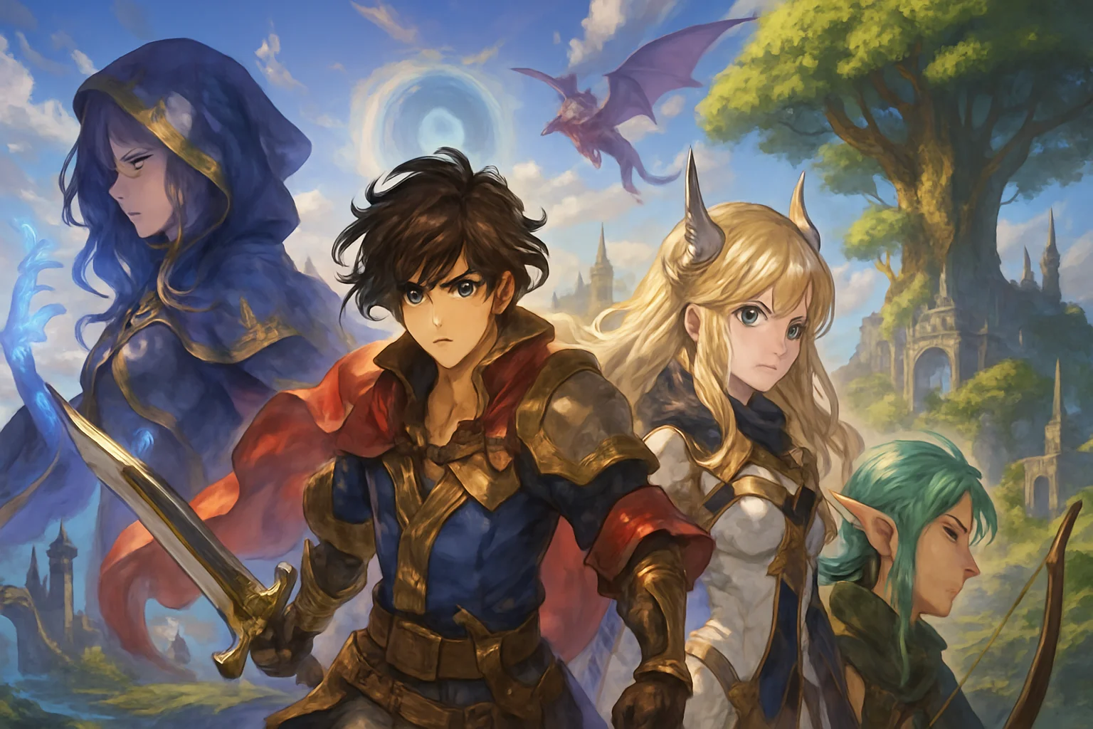 Изображение обложки обновления Another Eden "An Ode to Origin: Act 3" с новыми персонажами и элементами фэнтези