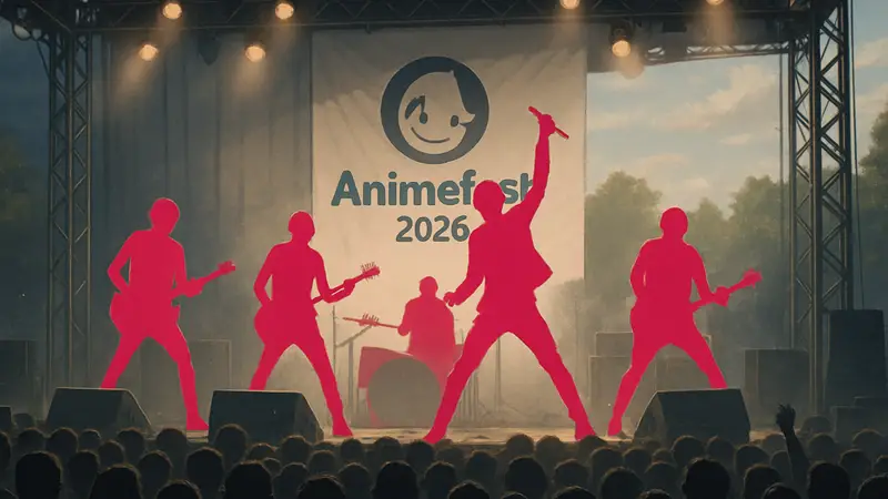 Группа ASH DA HERO выступает на сцене перед большой толпой на фестивале Animefest 2026 в Чехии