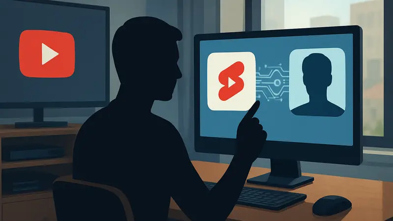 Человек использует ИИ для создания своего дипфейк аватара в YouTube Shorts