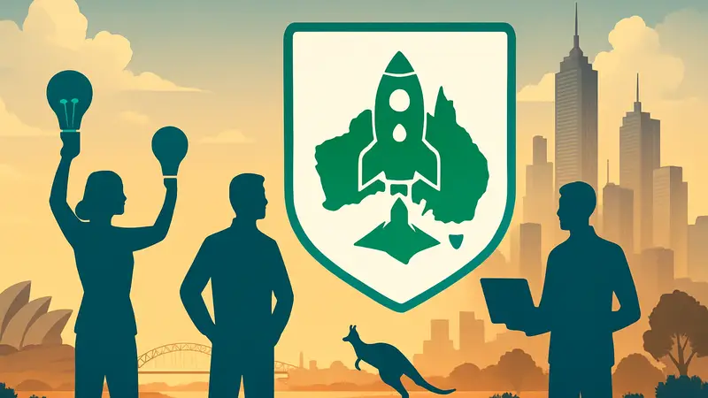 Логотип Startup Battlefield Australia, символизирующий стартапы и инновации в Австралии