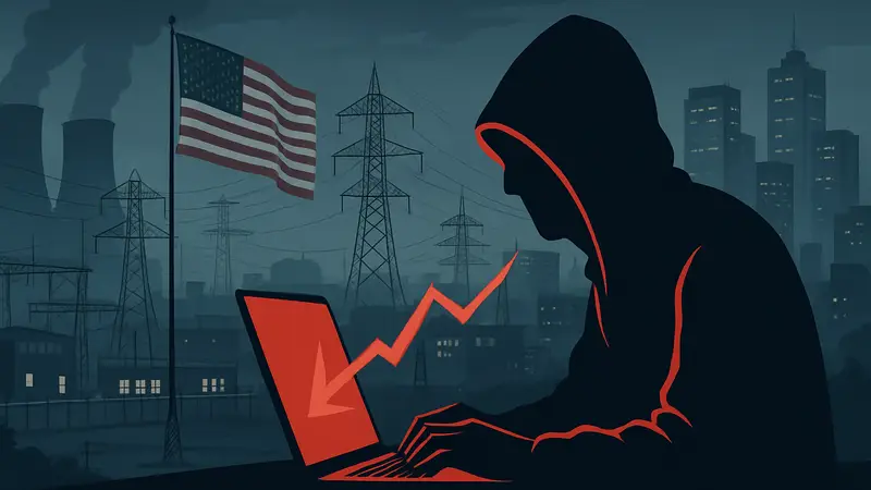 Символическое изображение хакерской атаки на критическую инфраструктуру США