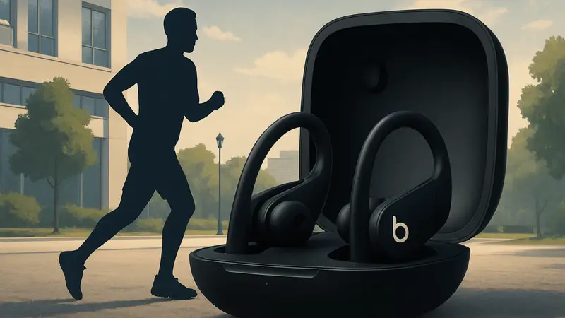 Спортивные беспроводные наушники Beats Powerbeats Pro 2 в зарядном кейсе.