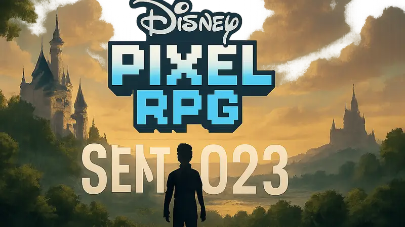 Логотип Disney Pixel RPG на фоне даты закрытия сервиса – сентябрь 2026.