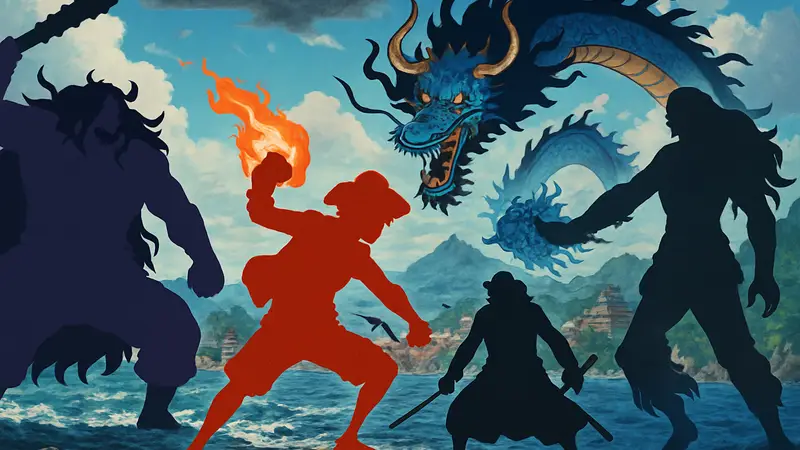 Персонажи Ёнко из аниме One Piece, демонстрирующие свои атаки.