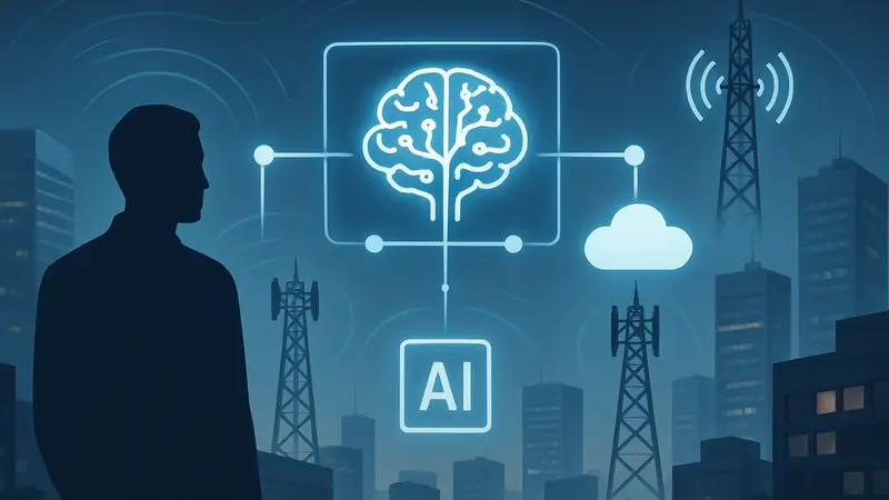 Схема сети AI-RAN с элементами искусственного интеллекта