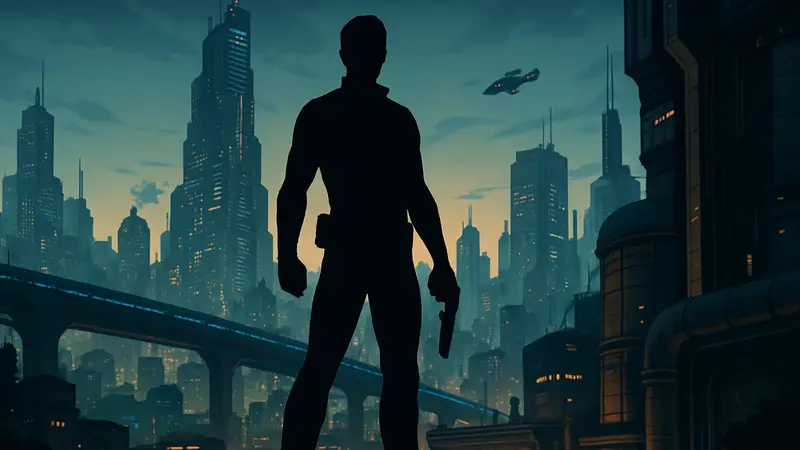 Логотип игры SiN Episodes: Emergence на фоне футуристического города
