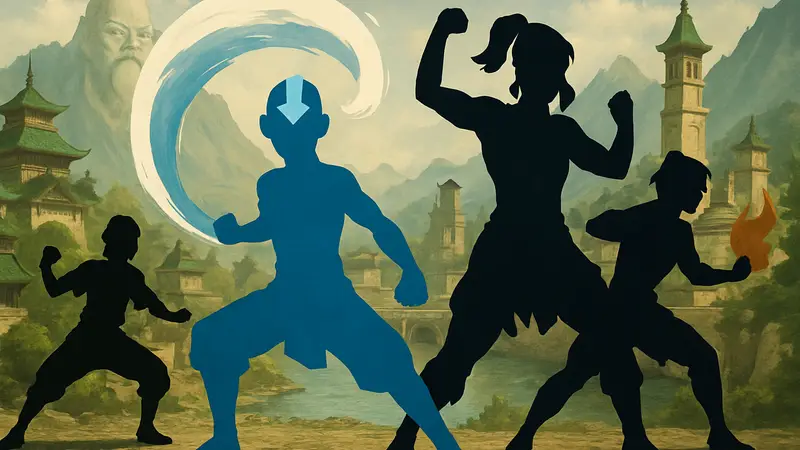 Изображение персонажей файтинга Avatar Legends по мотивам «Аватара: Легенда об Аанге» и Корры.