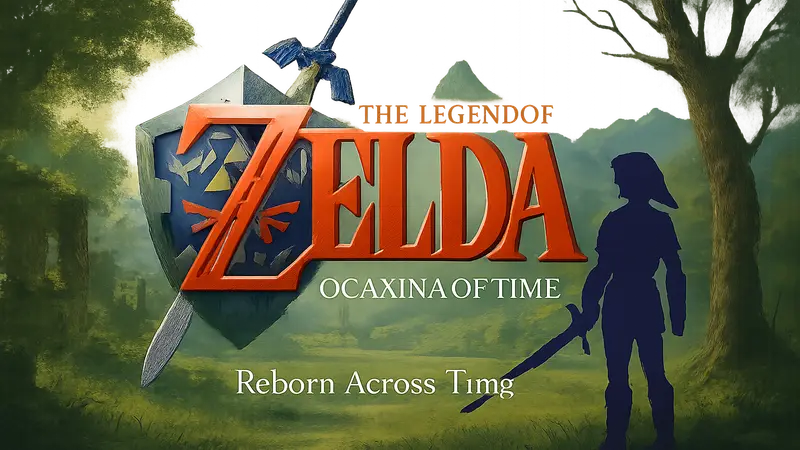 Логотип The Legend of Zelda: Ocarina of Time с загадочным слоганом.