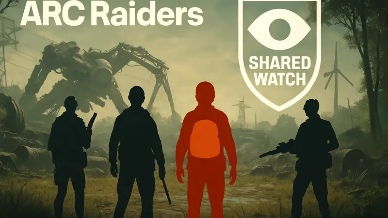 Игровой скриншот ARC Raiders с логотипом PvE ивента Shared Watch