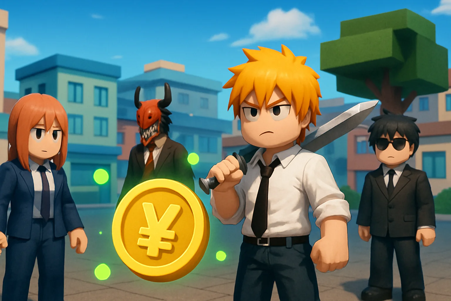 Игровой скриншот Roblox Devil Hunter, демонстрирующий внутриигровую валюту и персонажей.