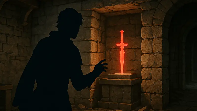 Местоположение Кинжала Темного Преследования в игре Crimson Desert, скрытая комната.