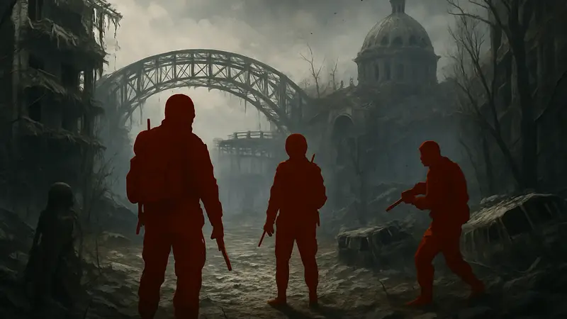 Кадры из геймплейного трейлера Metro 2039, показывающие постапокалиптический мир и персонажей.