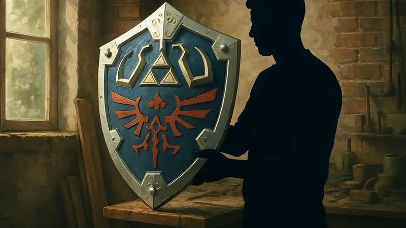 Фанатская реплика Щита Хилийцев из игры The Legend of Zelda, созданная вручную.