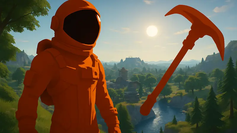 Изображение персонажа Dark Voyager Sidekick и кирки в игре Fortnite.