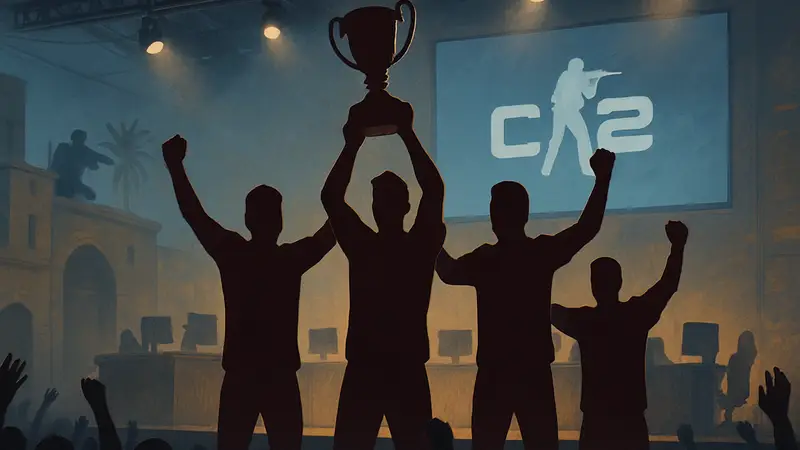 Команда Legacy празднует победу на турнире BetBoom RUSH B Summit S3 по CS2.