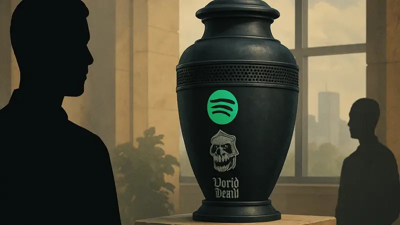 Bluetooth-динамик Spotify и Liquid Death в форме урны.