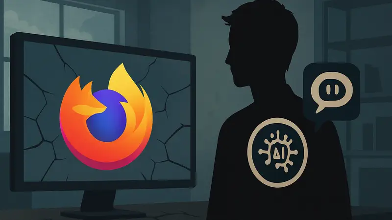 Логотип Firefox и символ ИИ Claude, указывающие на найденные уязвимости в браузере