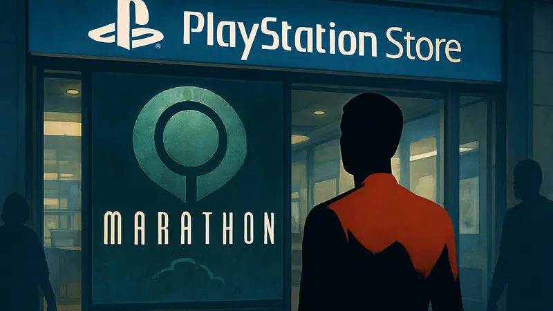 Логотип игры Marathon от Bungie на фоне PlayStation Store.