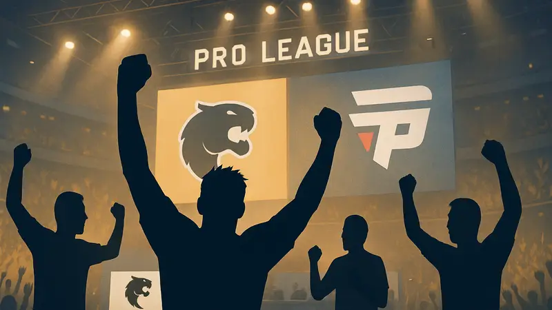Команда FURIA празднует победу на киберспортивном турнире Pro League, выбивая paiN из борьбы.