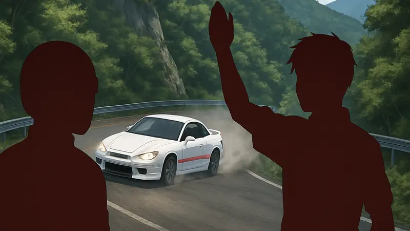 Кадр из аниме MF GHOST, гоночная сцена, 3 сезон MF GHOST 36 серия.