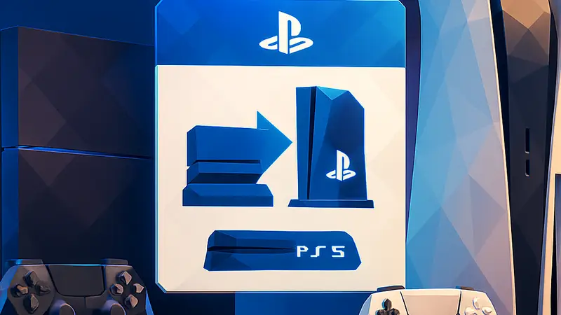 Уведомление PlayStation, призывающее владельцев PS4 к апгрейду на PS5, на фоне интерфейса консоли.