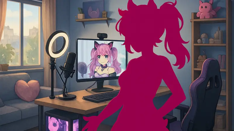 Vtuber Ironmouse в 3D-модели на фоне комнаты для стримов, анонс новых возможностей