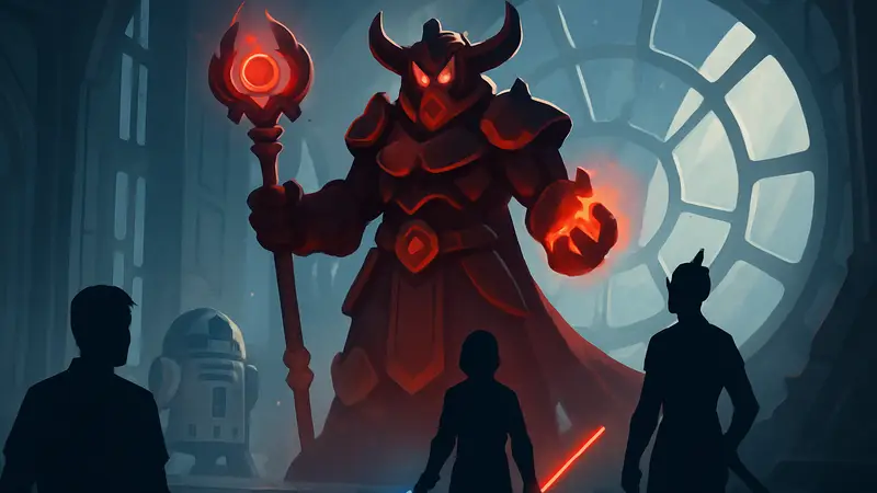 Арт из Rush Royale с персонажем Dark Moloch и элементами Звездных войн