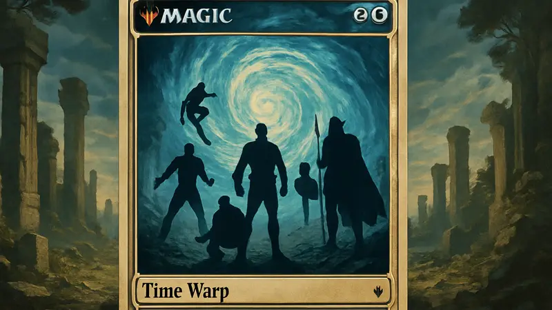 Карта Magic: The Gathering «Искажение времени» с изображением супергероев Marvel.