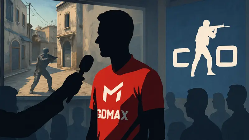 Киберспортсмен bodyy из команды 3DMAX даёт интервью после матча по Counter-Strike.