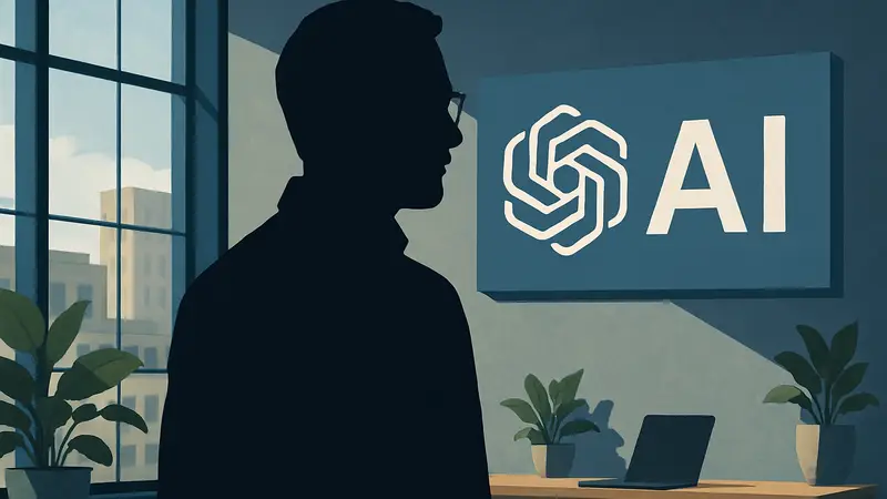 Томас Домке, бывший CEO GitHub, на фоне логотипа своего нового AI-стартапа.