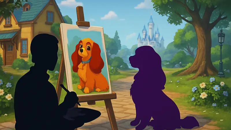 Леди из Disney Dreamlight Valley позирует для портрета в квесте «Портрет Леди».