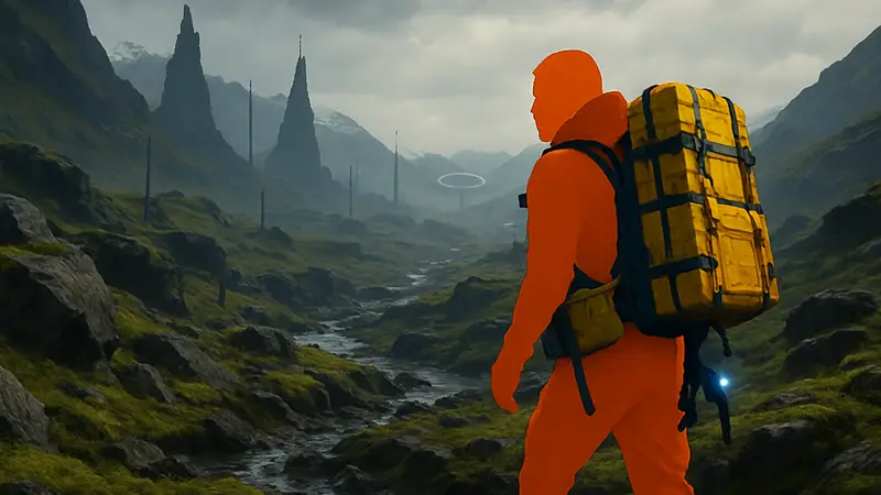 Фрагмент геймплея Death Stranding 2 с улучшенными текстурами после обновления 1.8 на ПК.