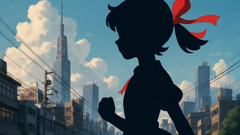 Тизер-постер аниме-фильма "The Ribbon Hero" с главной героиней