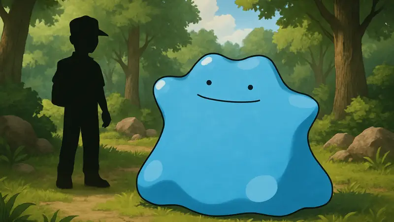 Изображение сияющего (голубого) Дитто из Pokemon FireRed и LeafGreen.