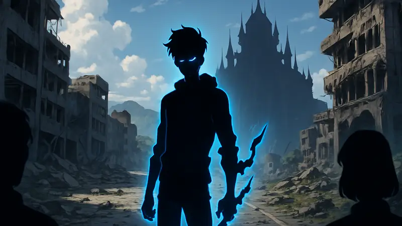 Постер или кадр из аниме Solo Leveling, символизирующий его потенциальное влияние на индустрию.