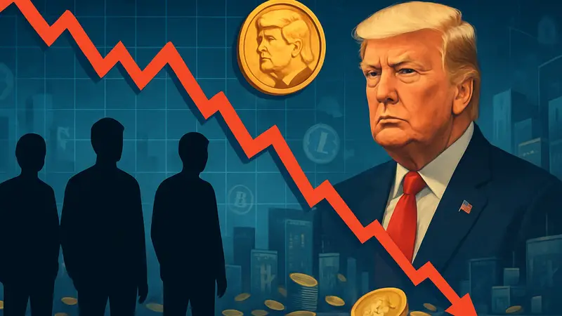 График потерь инвесторов мемкоина $TRUMP, криптовалютный рынок и Дональд Трамп
