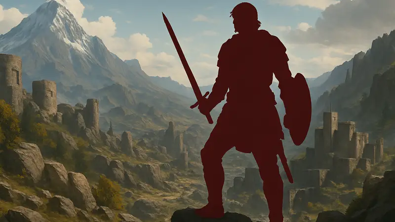 Обложка игры Crimson Desert с персонажем-воином и логотипом