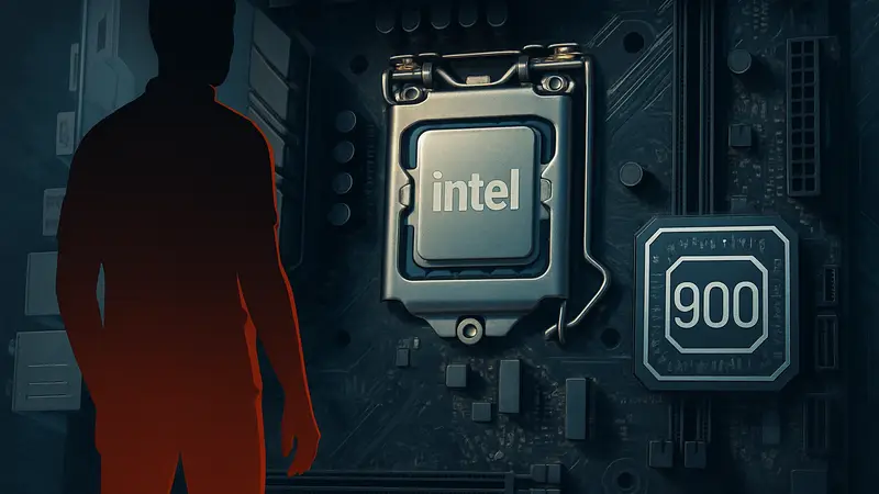 Изображение материнской платы  с процессором Intel и логотипом 900-й серии чипсетов