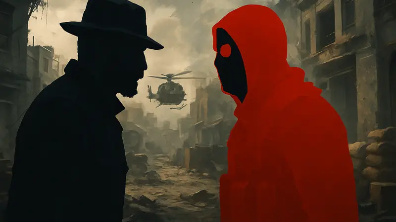 Арт из Call of Duty Modern Warfare 4, изображающий противостояние капитана Прайса и Гоуста в напряжённой обстановке.