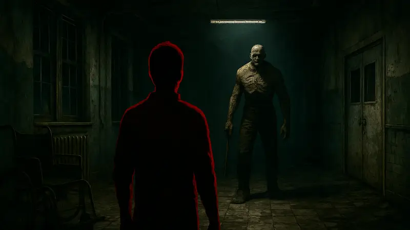 Кадр из хоррор-игры Outlast: Whistleblower с упоминанием русской озвучки.