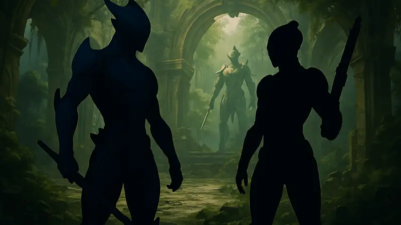 Игровой персонаж Warframe Сириус и Орион в обновлении Jade Shadows