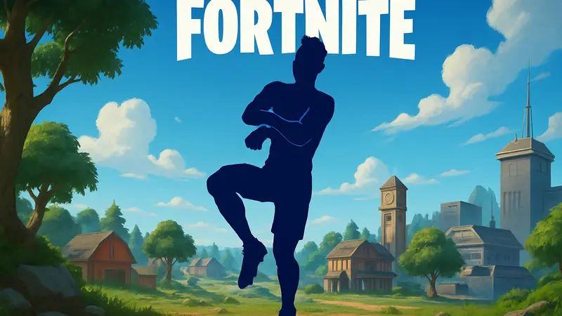 Футболист Винисиус Жуниор, выполняющий эмоцию BAILA! в стиле Fortnite.