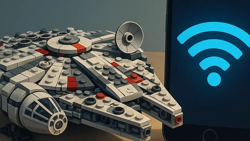 Изображение нового набора LEGO «Сокол Тысячелетия» из «Звездных войн», подчеркивающее его спорные «умные» функции.