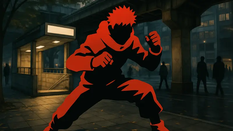 Детализированная фигурка Юдзи Итадори из Jujutsu Kaisen, изображающая его в позе из "Инцидента в Сибуе".